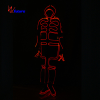 Combinaison de danse lumineuse, costume à lignes lumineuses, costume de robot Tron à fibres optiques LED pour événement