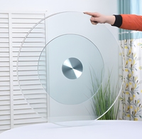 Plateau de table rond en verre trempé de haute qualité personnalisable, adapté aux tables à manger d'hôtel, de maison et aux tables basses en verre