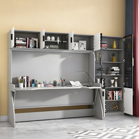 Lit mural pliable à l'écart pour économiser de l'espace avec bureau et armoire de rangement pour maisons modulaires