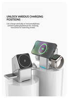 Chargeur sans fil magnétique auto-rotatif Magic Cube 3 en 1, charge rapide GaN 15W, protection PD et OVP, chargeur de téléphone sans fil