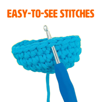 Fil épais 4 mm, 68 % coton véritable, 32 % nylon, points faciles à voir, fil Peasy pour le crochet et le tricot pour débutants