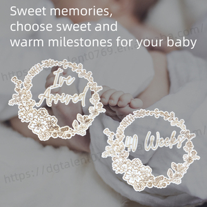Tailai Baby Milestone Plaques Milestone Cards Cartes d'<span class=keywords><strong>annonce</strong></span> Double Face Photo Prop Milestone Discs. - Product Image 3
