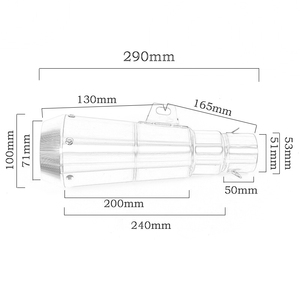 Piezas de motocicleta cafe racer, silenciador, escape bajo el vientre, motocicleta, scooter, sistema de escape completo para gy6 125cc 150cc, silenciador - Product Image 2
