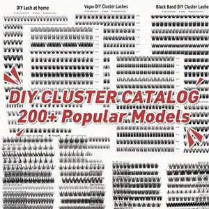 Pestañas Postizas en Racimo Personalizables al por Mayor, Marca Privada, Curvatura C <span class=keywords><strong>y</strong></span> D, Segmentadas, Pre-cortadas, Kit de Extensión de Pestañas - Product Image 4