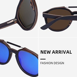 Gafas de Sol Redondas Marrones de Lujo a la Moda 2024 para Mujer y Hombre, Estilo Ébano Negro - Product Image 4