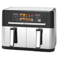 Anbo 10L Digital Smart Dual Air Fryer Appareil de cuisine Double chauffage Grand écran couleur Aspect élégant Friteuse à air