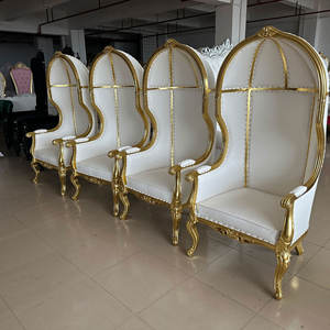 <span class=keywords><strong>Sedie</strong></span> Reali di Lusso per Matrimoni, Trono Nuziale con Schienale Alto e Braccioli, <span class=keywords><strong>Sedie</strong></span> e Divani Trono Oro e Bianco - Product Image 3