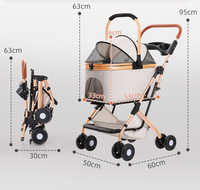 Carrito Plegable Portátil para Mascotas, con Cesta Separable, para Perros y Gatos Pequeños y Medianos, Accesorios para Paseos al Aire Libre