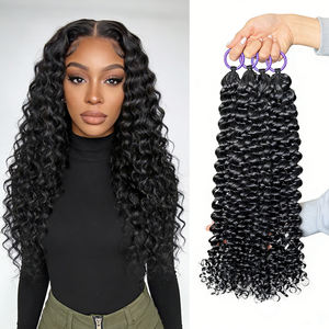 Extensiones de cabello rizado Jerry para crochet, 100% cabello humano virgen al por mayor, extensiones de trenzas de crochet pre-enlazadas de 8-32 pulgadas - Product Image 5