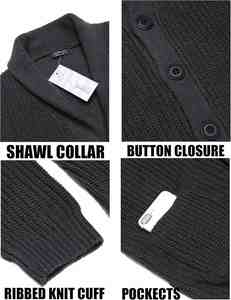Cárdigan de lana a la moda informal para hombre, chaqueta con logotipo personalizado, cárdigan de punto de lana de talla grande de Color sólido, hebilla de lana - Product Image 6