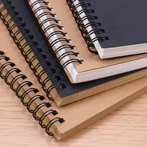 Retro Spiral Coil Sketchbook Kraft Paper Notebook Sketch Painting Diary Journal Student Blank Book Memo Notebook - Buy Notebook