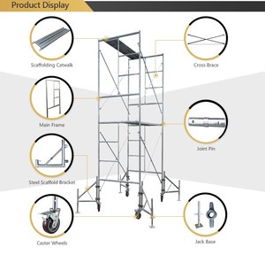 Échafaudage mobile galvanisé en H, échafaudage de construction robuste, échafaudage mobile pour l'ingénierie de la construction - Product Image 4