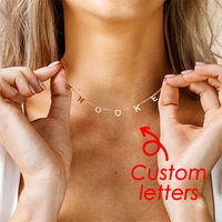 Collar con Nombre Personalizado, Colgante con Letras Ting, Oro y Acero Inoxidable, 8mm, Ideal para Regalos de Fiesta