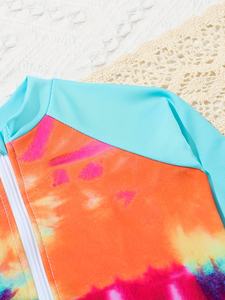 <span class=keywords><strong>Maillot</strong></span> <span class=keywords><strong>de</strong></span> <span class=keywords><strong>bain</strong></span> une <span class=keywords><strong>pièce</strong></span> à manches longues pour bébé fille, style fermeture éclair avec <span class=keywords><strong>bandeau</strong></span>, couleur contrastée, style mignon - Product Image 4