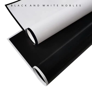 Papier d'emballage pour fleurs en plastique imperméable 58 cm * 58 cm, <span class=keywords><strong>bord</strong></span> doré, blanc et noir - Product Image 5