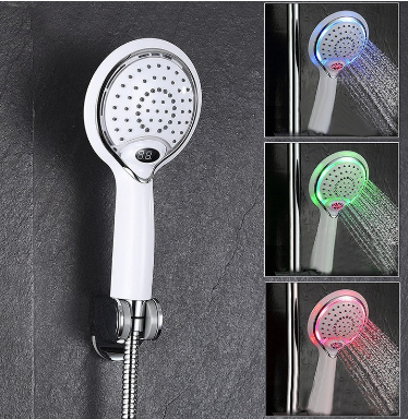 Boutique en ligne alibaba haute pression RVB Led Douche lumière Changement De Couleur numérique salle de bains douche robinets