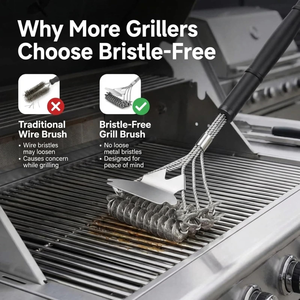 Brosse et grattoir de nettoyage pour barbecue en acier inoxydable - Product Image 2