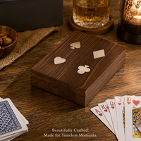 Boîte à poker en bois élégante, organiseur de rangement pour 2 jeux de cartes, boîte à poker en bois pour Poker Bridge Rummy.