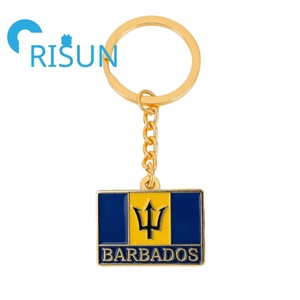 Llavero de Metal con <span class=keywords><strong>Bandera</strong></span> Nacional de <span class=keywords><strong>Barbados</strong></span>, Trípode Caribeño, Esmalte Personalizado al por Mayor, Recuerdo - Product Image 3