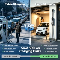 Chargeur EV portable 32A 110V 240V Type 2 Amérique Latine GBT EVSE BYD Dolphin NEMA 14 50 Type N Prise en option pour usage domestique