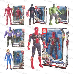 El mejor regalo de vacaciones genial para niños superhéroes Ironman Spiderman capitán Thanos figura de acción de juguete con luz en el pecho 6,9''