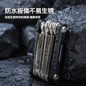 10 In 1 Bicycle Repair Tool Set Multi Functional Folding Combination Tool For <b>Cycling</b> Maintenance - Product Image 4