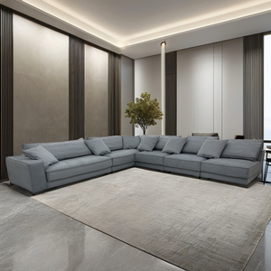 قماش إيطالي حديث مخصص بتصميم بسيط غرفة معيشة على شكل حرف L للفنادق والشقق - Product Image 1