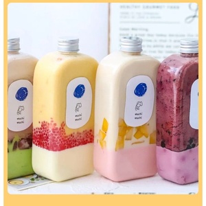 Botellas <span class=keywords><strong>de</strong></span> Plástico Reciclables y Personalizables al por Mayor <span class=keywords><strong>de</strong></span> 350 ml y 400 ml para Jugos, Té con Leche y Bebidas, con Tapas <span class=keywords><strong>de</strong></span> Rosca - Product Image 4