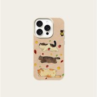 Coque arrière motif chat mignon et fraise pour iPhone 18 13 11 XR 17 13 Pro Max, étui de téléphone imitation cuir