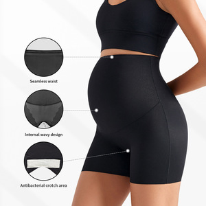 Shorts de <span class=keywords><strong>maternité</strong></span> pour femmes, culottes de grossesse à porter par-dessus le ventre, pour l'entraînement, le yoga, l'été, la course à pied - Product Image 3