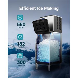Euhomey Commercial <b>Ice</b> <b>Maker</b> 550 Lbs 24H Industrial <b>Ice</b> Machine With 300 Lbs Storage Bin Secop Compressor Etl - Product Image 4