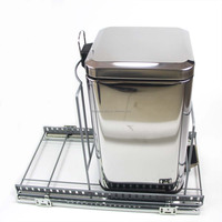 Poubelle coulissante en acier de conception moderne et réglable, pour la maison, type à ouverture latérale, pour la cuisine