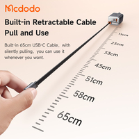 Chargeur Mcdodo 428 FreeGo 40 Watts avec affichage de puissance, câble Type-C rétractable, deux ports USB, PD3.0, charge rapide pour Mac