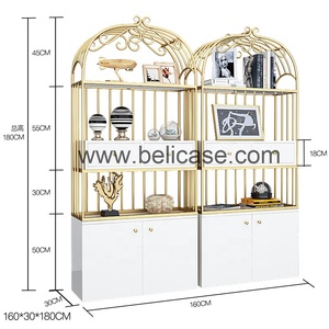 Oro cosméticos del gabinete de exhibición de organizador <span class=keywords><strong>maquillaje</strong></span> pantalla soporte de muebles <span class=keywords><strong>para</strong></span> peluquería salón de belleza - Product Image 5