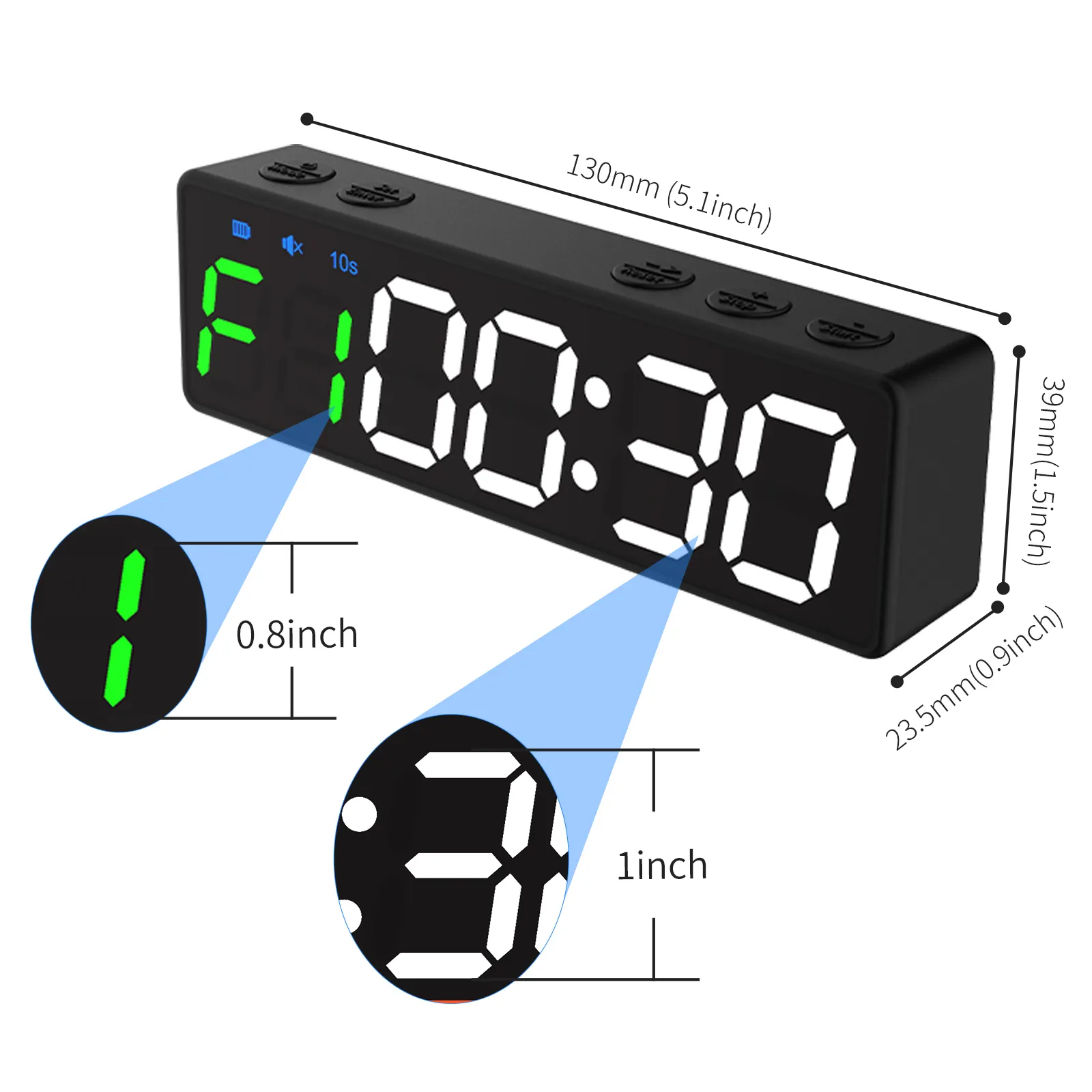 Timer ricaricabile Crossfit Equipment Timer da boxe Timer digitale per il conto alla rovescia Display Stop Clock