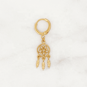 Gemnel حالمة نظرة مجوهرات 925 الفضة 18K الذهب مطلي زاك سحر هوب أقراط - Product Image 3