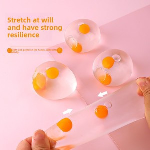 Jouet musical anti-stress en forme d'œuf transparent jaune double, en plastique, pour enfants, cadeau pour étudiants, vente en gros - Product Image 1
