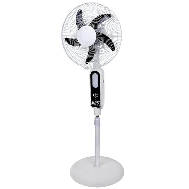 16-Inch Rechargeable Solar Battery 5 Blades Brushless DC Motor Remote Controlled Adjustable Height Outdoor Use