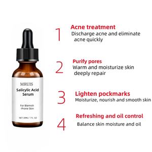 Sérum pour le visage à l'<span class=keywords><strong>acide</strong></span> <span class=keywords><strong>salicylique</strong></span>, <span class=keywords><strong>acide</strong></span> hyaluronique, vitamine C pour le soin de l'acné, éclaircissant, resserrant les pores, contrôle du sébum (30 ml, tous types de peau) - Product Image 3