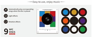 Magnete per Frigorifero Personalizzato <span class=keywords><strong>con</strong></span> Giradischi NFC, Luce e Disco Rotante, Sensore NFC per Riproduzione Automatica della Canzone - Product Image 2