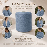 Cardigans et vestes légères en tricot de fil teint, écologiques et naturels, 12 % lin, 36 % lyocell, 52 % acrylique, Tianshuang Linen 19s, doux et personnalisables