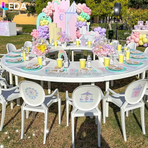 SMOOTH Custom Child Baby Birthday Party Splicing <b>Round</b> <b>Table</b> White <b>Small</b> S Shaped Kids <b>Table</b> for Kindergarten Events - Product Image 1
