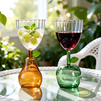 Verre à vin réversible en forme de fruit, 260 ml 210 ml, verre à jus double face, verres de bar créatifs pour cocktails et thé, poire, pomme
