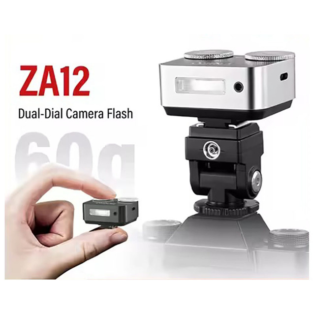 ZENIKO ZA12 Dual-Dial Mini Camera Flash Speedlite Standard Hot Shoe Mount for Sony for Canon Nikon Olympus DSLR Camera Outdoor