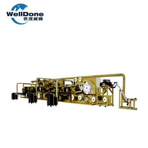 WELLDONE Full servo automatic cotton sanitary pad making machine with servo motor driving sanitary napkin machine