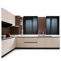 Meuble de cuisine moderne sur mesure en chêne massif blanc, résistant à l'eau, écologique, avec rangement multifonctionnel pour hôtels et restaurants