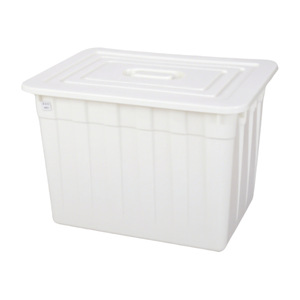 Réservoir d'eau en plastique blanc 300L avec couvercle, conteneur de stockage pour aquaculture - Product Image 1