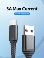 Échantillon gratuit Qualité supérieure 3A Charge rapide Câble micro-USB 8m Câble de téléphone Android pour appareils mobiles