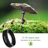 Objectif Photo de Téléphone 2 en 1 Grand Angle 0,45X avec Macro 12,5X à Clipser pour iPhone Android Samsung