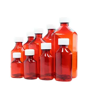 12/16 Oz Oral Liquid Cough Syrup Amber Bottle prescription dispensing liquid oval medicine bottles for sale